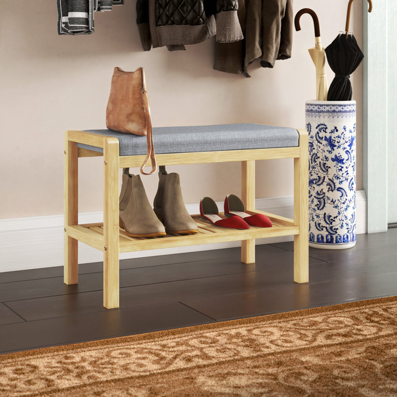 Andover Mills™ Knarr Upholstered Shoe Storage Bench & Reviews Wayfair